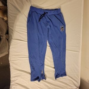 Blue Sweatpants with Embroidered Logo